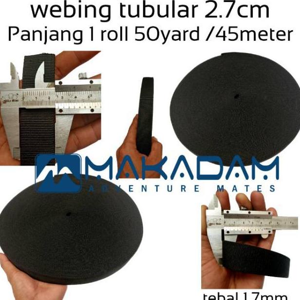 

Promo Tali Webing Tubular Roll 2.7Cm Panjang 45 Meter