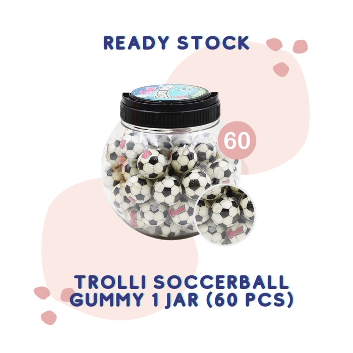 

Trolli Gummy 1 Jar Isi 60 Pcs Soccerball Gummy