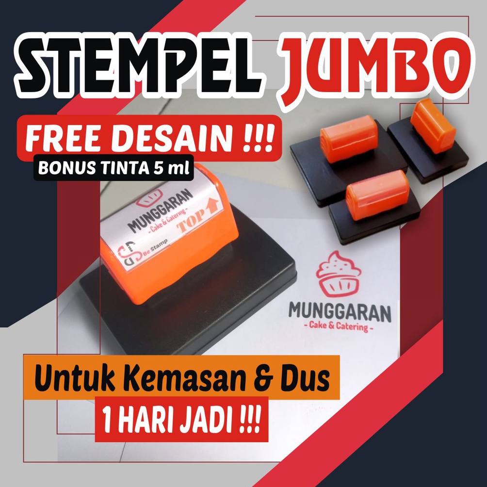 

✱Big Sale✢ Cetak Stempel Flash Jumbo Untuk Plastik, CUP, Kardus/Label DLL BONUS TINTA Z54 ➷