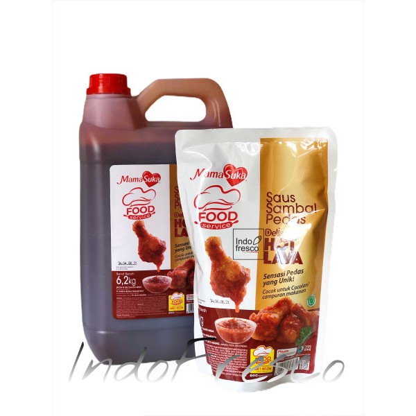 

Mamasuka Saus Sambal Pedas Delisaos Hot Lava Halal- Chili Sauce 6.2 Kg