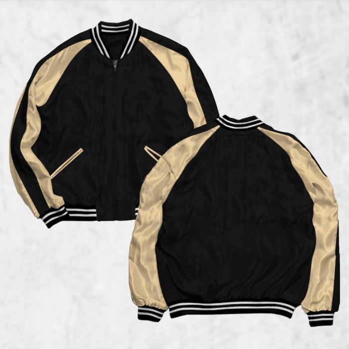 Fortklass Jaket Sukajan Polos Pria Wanita Distro Unisex Japan Premium