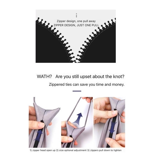 Dasi Hitam Zip Tie Dasi Pria Instan Beralitas