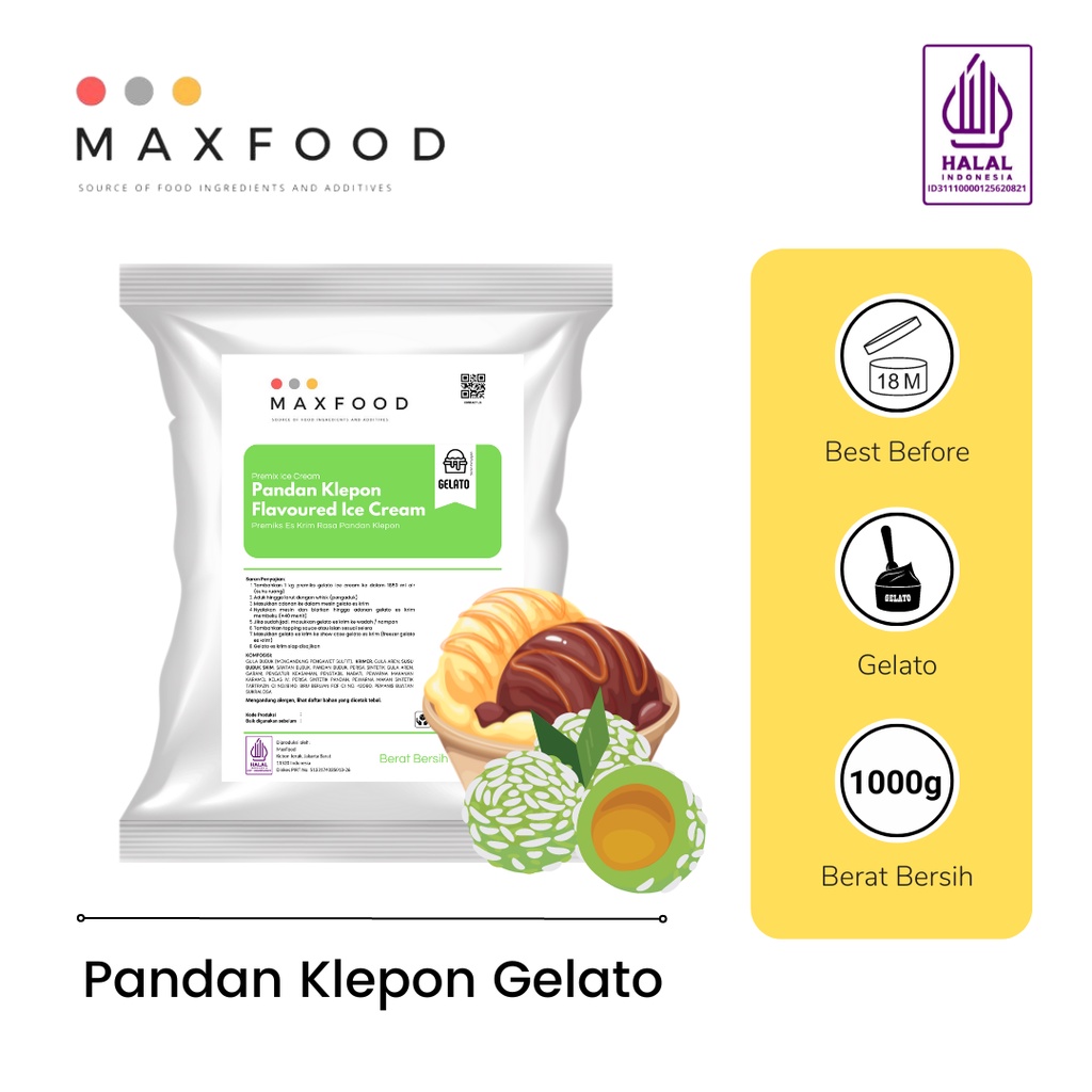 

Gelato Powder Pandan Klepon / Bubuk Gelato Rasa Pandan Klepon 1 KG