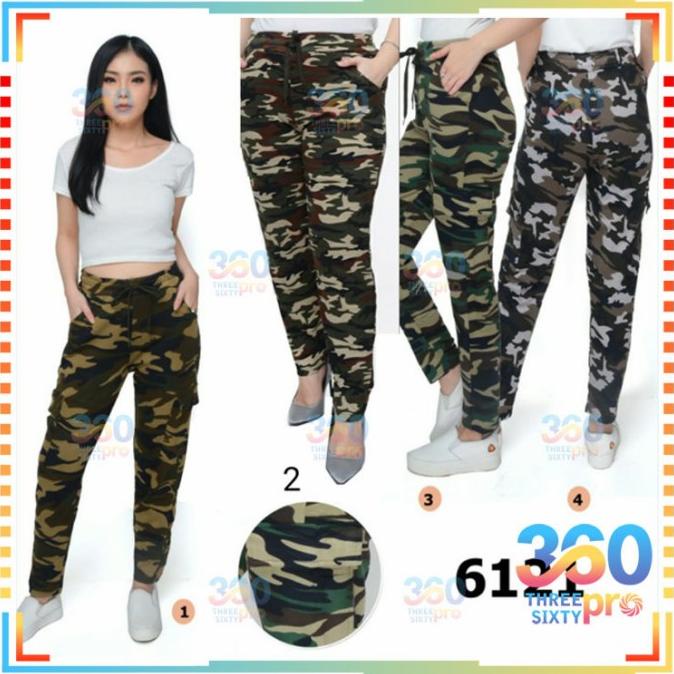 Celana Panjang Cargo Army Wanita Import / Celana Training Army Unisex