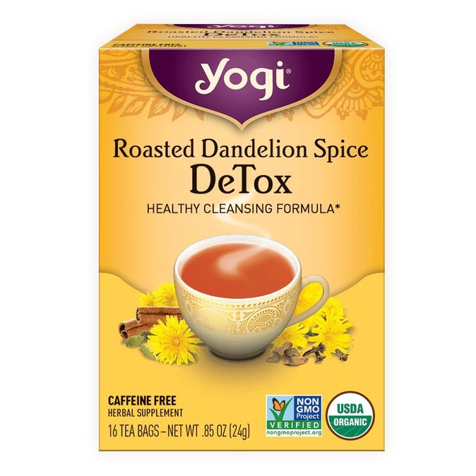 

Yogi Tea Roasted Dandelion Spice DeTox Tea Healthy 16 Tea Bags