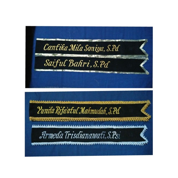 W28 SELEMPANG SLEMPANG NAMA WISUDA BORDIR UNTUK ANAK MI/SD TERMURAH BR5