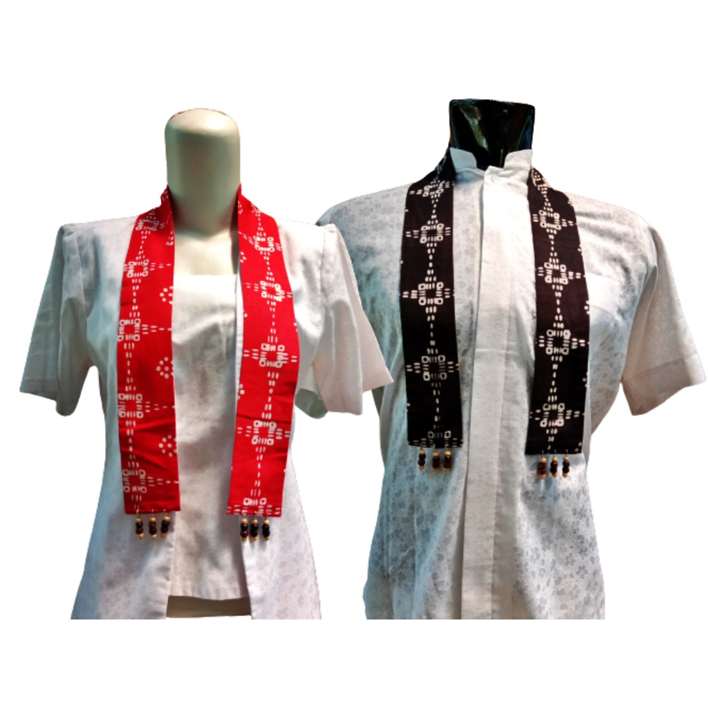A14 SYAL LEHER PRIA WANITA BATIK 6.5 CM /1 METER. MERAH HITAM ZGQ