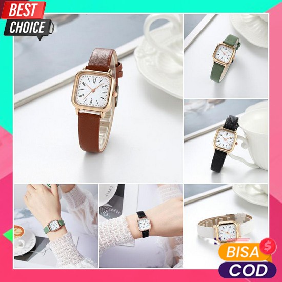 Jam Tangan Wanita Korean Style Gaya Retro Cewek Elegan Jam Tanggan Simple Analog Cantik Fashion Kore