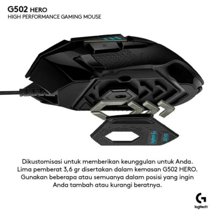 LOGITECH G502 HERO HIGH PERFORMANCE GAMING MOUSE LOGITECH G 502 HERO