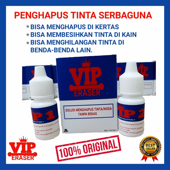 

Aurealia Vip Eraser Penghagpus Tinta/Noda Tanpa Bekas Di Kertas Dan Di Kain