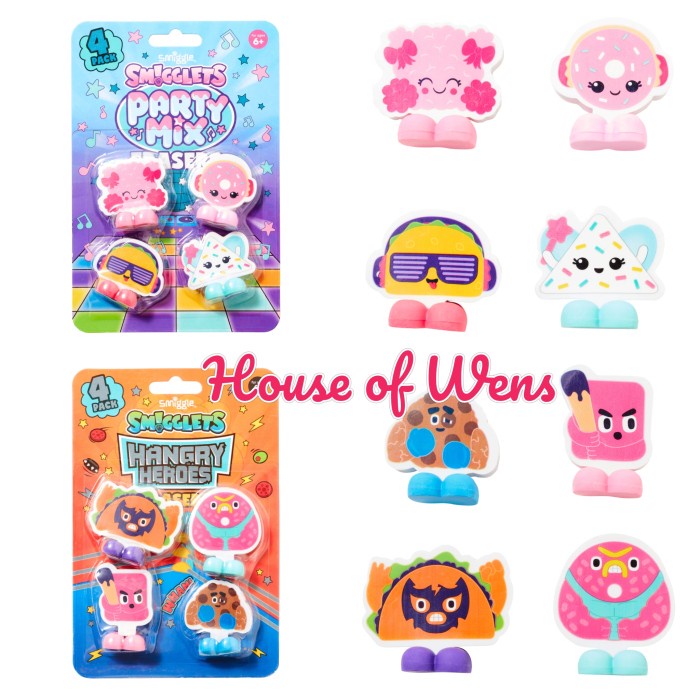 

Aurealia Smiggle Smigglets Eraser Pack Original - Penghapus Smiggle