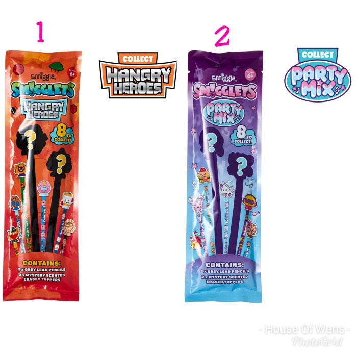 

Aurealia Smiggle Smigglets Eraser Pencil Pack - Pensil Penghapus Smiggle