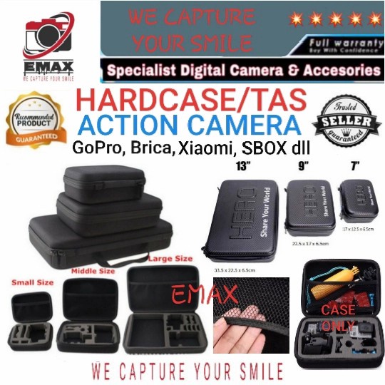 HARD CASE ACTION CAMERA GOPRO BRICA XIAOMI SBOX TAS SHOCK & WATERPROOF