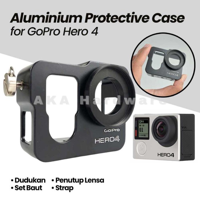 AKSESORIS KAMERA ALUMINIUM PROTECTIVE CASE FOR GOPRO HERO 4