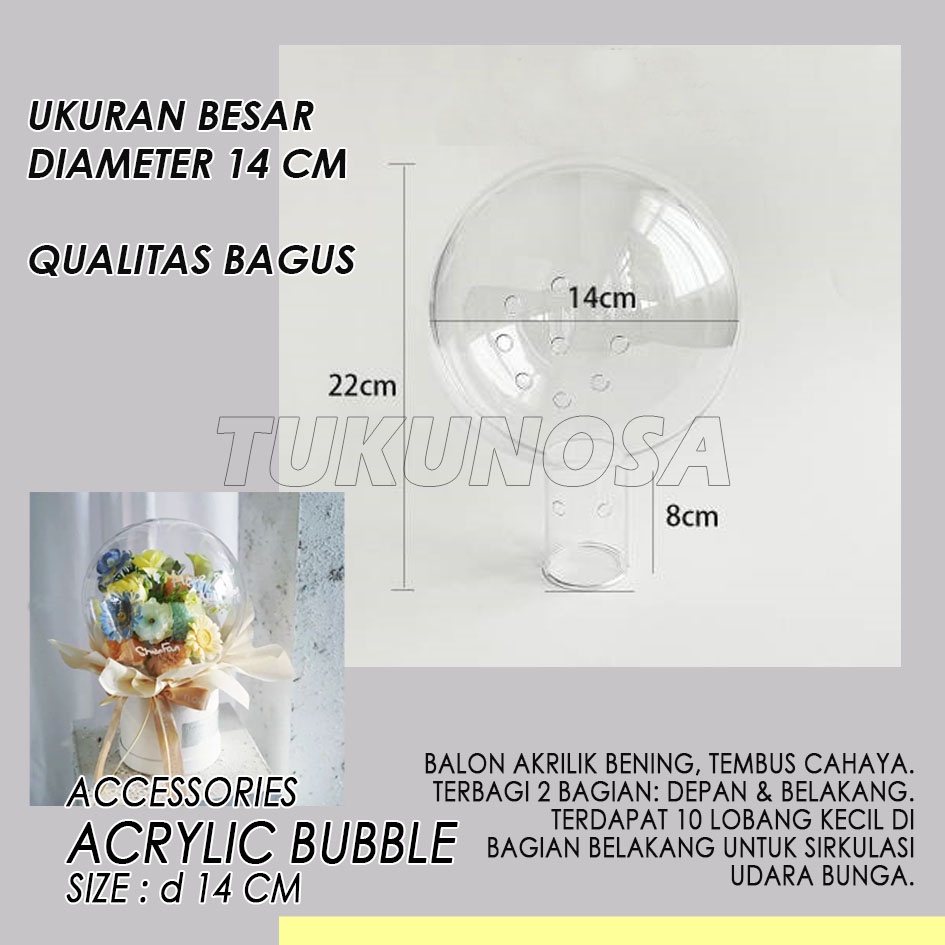 

Acrylic Bubble 14 Cm Acrylic Ball Bouquet Balon Akrilik Buket Bunga
