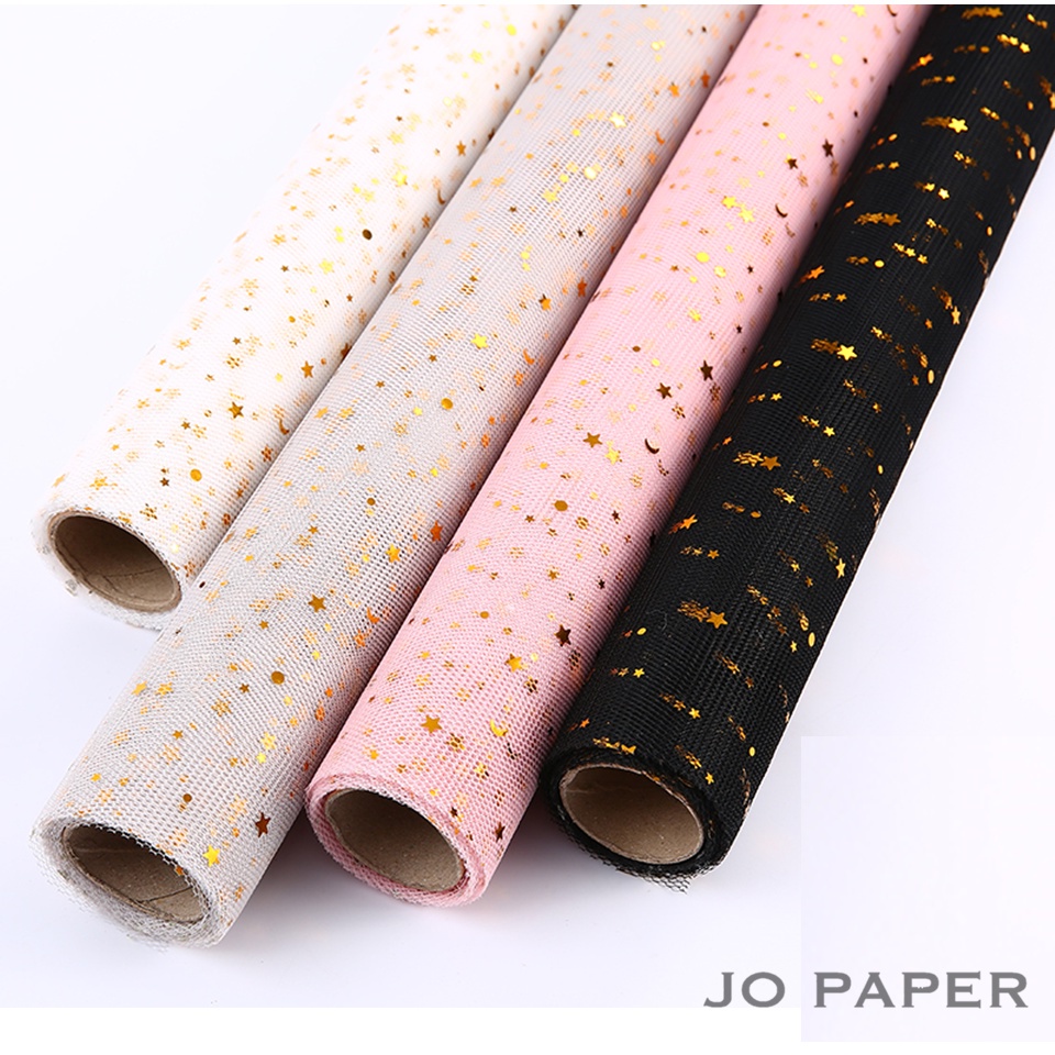 

Flower Wrapping R Motif Bulan Bintang / Mesh Roll / Kertas Buket Bunga Flst Motif Space