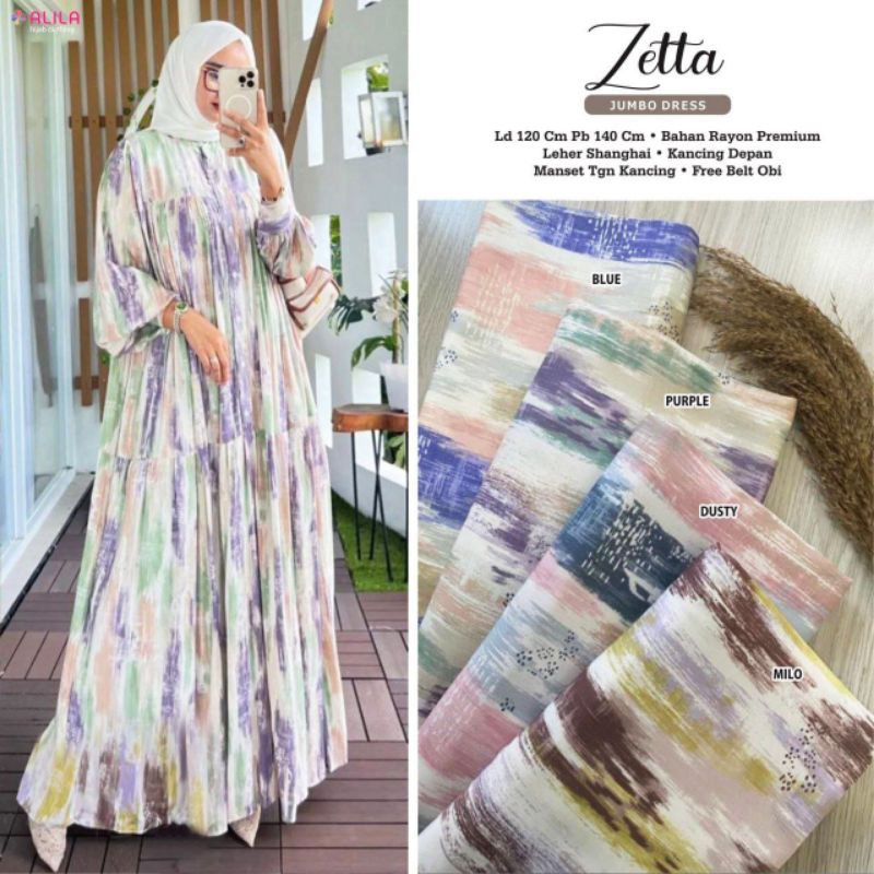 GAMIS MAXY ZETTA JUMBO DRESS BY ALILA LD 120 BAHAN RAYON PREMIUM