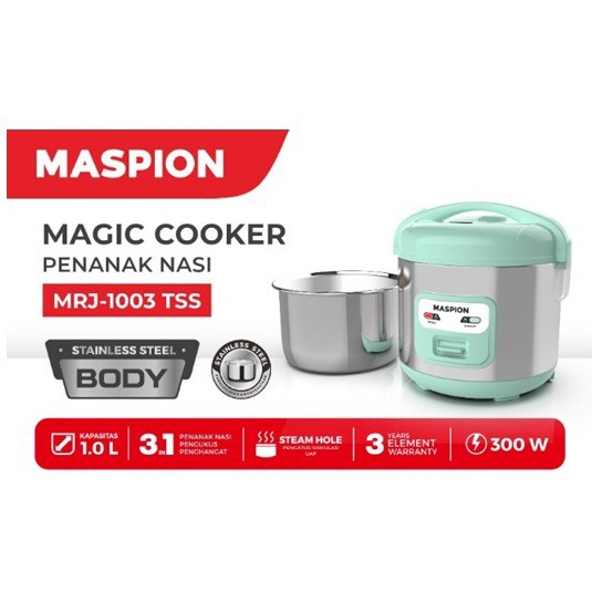 Maspion MRJ 1003 TSS Magic Com Mini 1 Liter Stainless