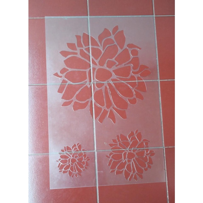 STENCIL DINDING, WALL STENCIL, FLOWER STENCIL MOTIF 2