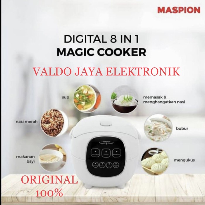 Maspion MRJ-1059C Rice Cooker 1 Liter Putih Digital Magic Com