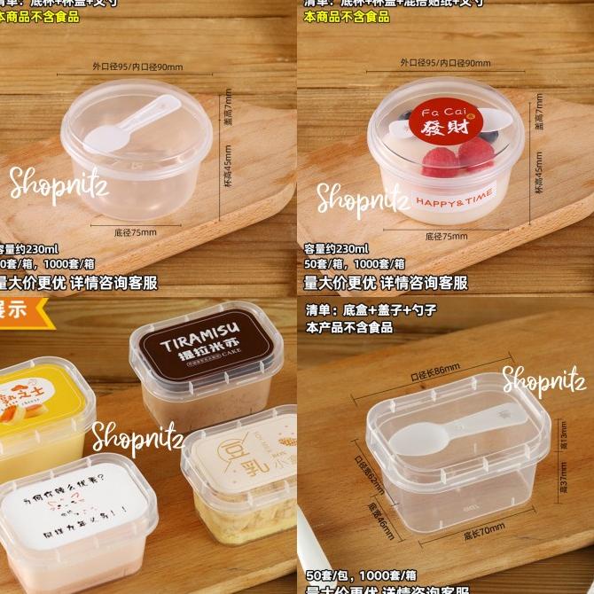 

+%+%+%] Dessert Box Premium Cup GELATO BOX Cup Puding Ice Cream Tiramisu Kue