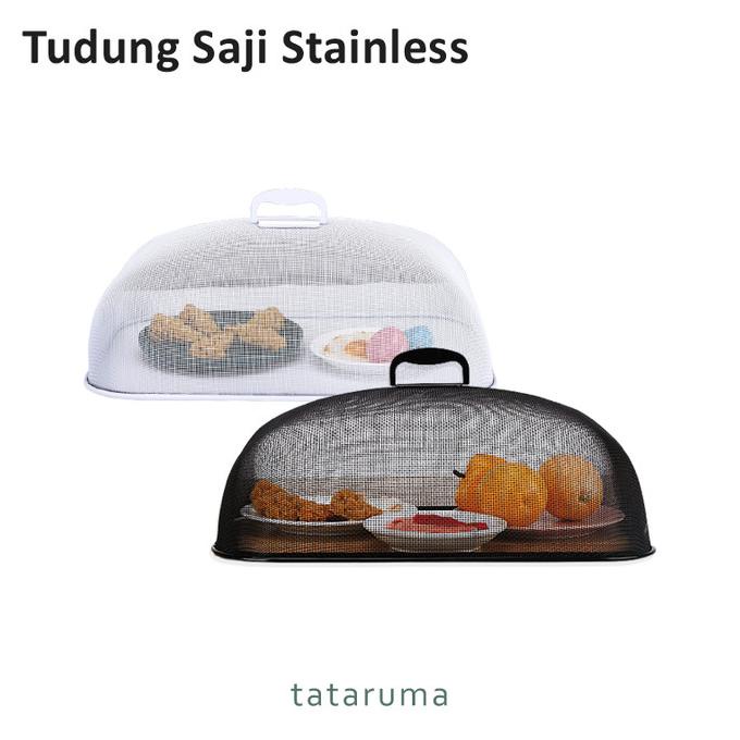 NAGOYA L - Tudung Saji Stainless Kotak Bulat Putih Estetik