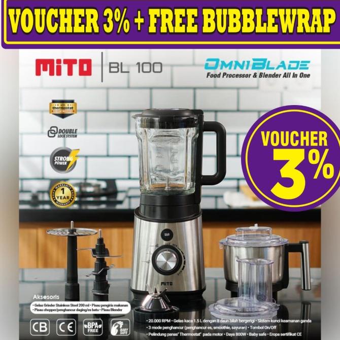 MITOCHIBA MITO FOOD PROCESSOR BL100 BL 100 OMNI BLADE GARANSI RESMI