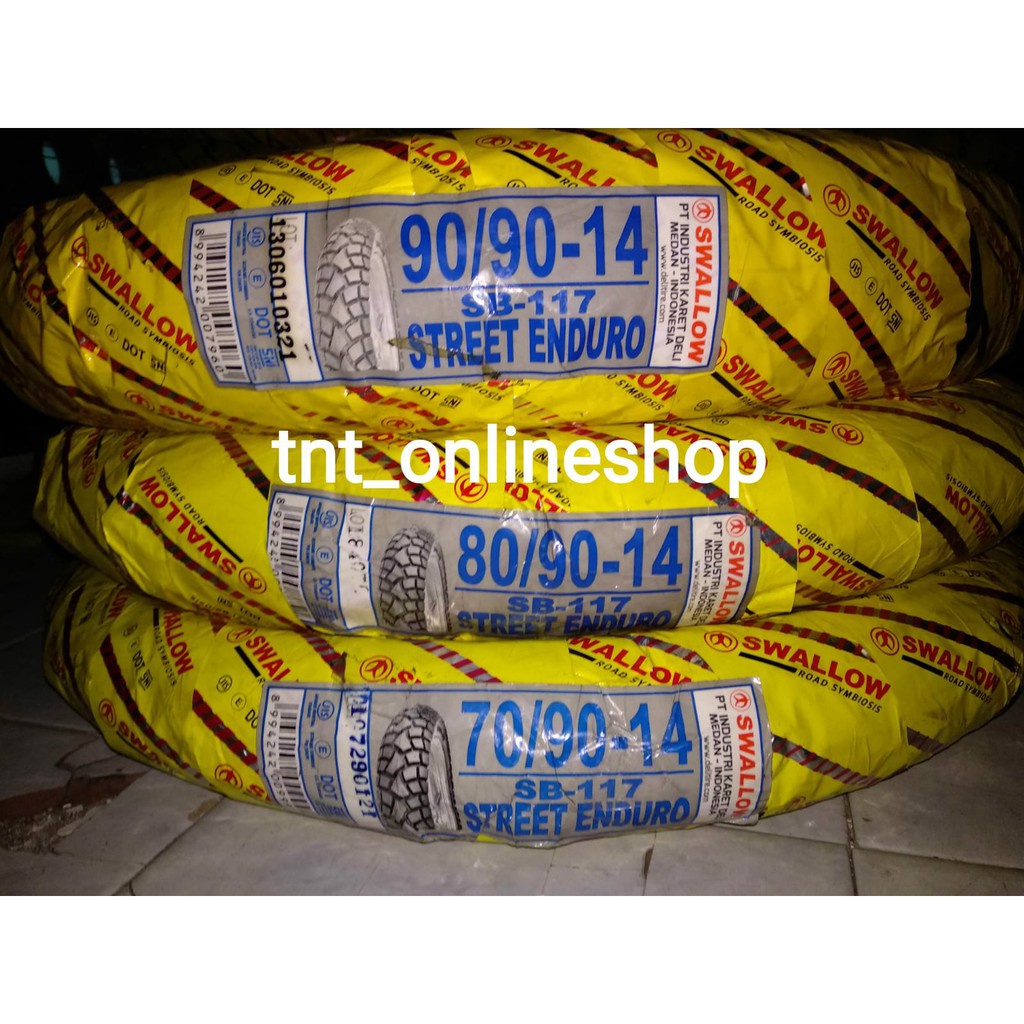 BAN LUAR 70/90-14, 80/90-14, 90/90-14 SW SB117 STREET ENDURO BUKAN TUBLESS