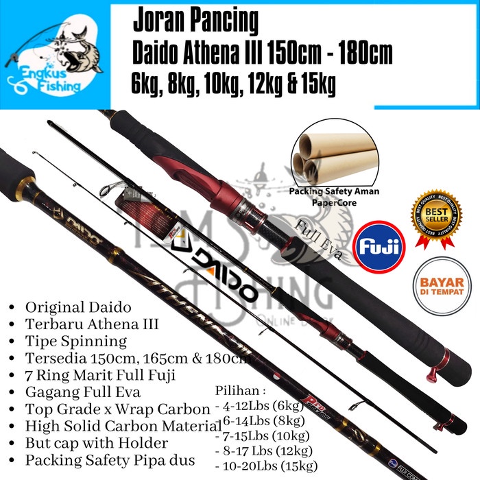 Joran Pancing Daido Athena III 3 JS Pro Series Full Fuji Terbaru Murah
