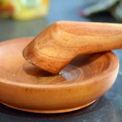 Cobek Kayu Mindi + Ulekan Diameter 15CM Cobek Uleg Makanan Dapur Cobek Ulek Sambal Sayur Kacang Gado