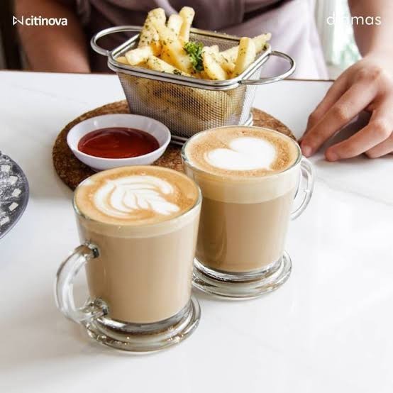 Cangkir Gelas Arabica Gagang Kaca Bening Tebal Premium Citinova Arabica Kapasitas 180ML Gelas Kecil 