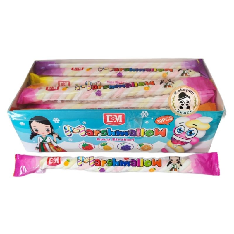 

DSM Marshmallow Kepang 1 Box isi 30pcs Marsmallow Lilit Panjang