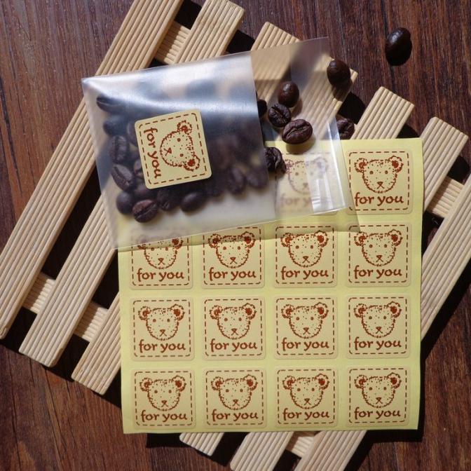 

*$*$*$*$] Stiker Label FOR YOU BEAR Sticker Box Label Isi 300 pcs