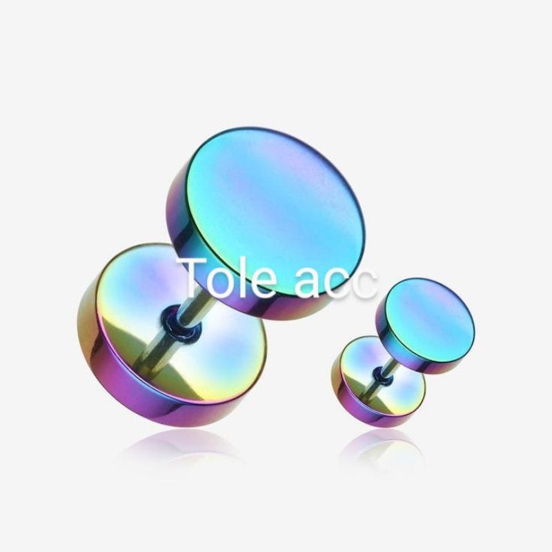 Anting Tindik Roda Pelangi Antikarat Pria Wanita/ Anting Barbel/ Tindik Barbel