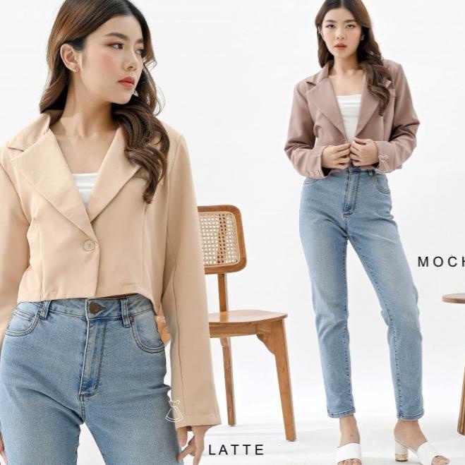 Termurah Blazer Outer Crop Lengan Panjang Ala Korea Wanita Hyon Blazer Kekinian