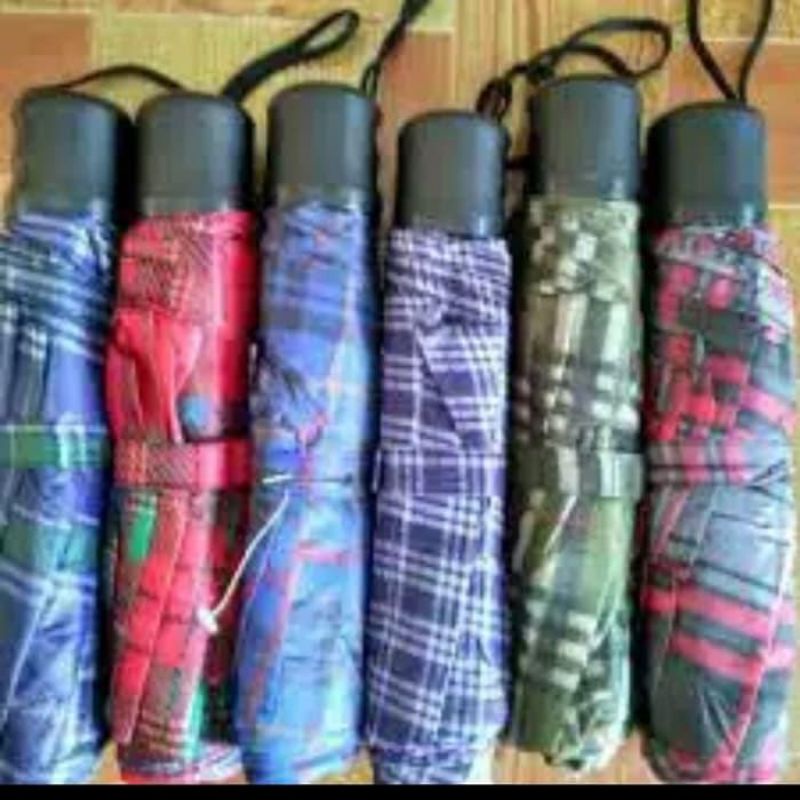 Payung Lipat - Payung Motif Kotak Kembang Anti Angin- Nagoya Payung Lipat