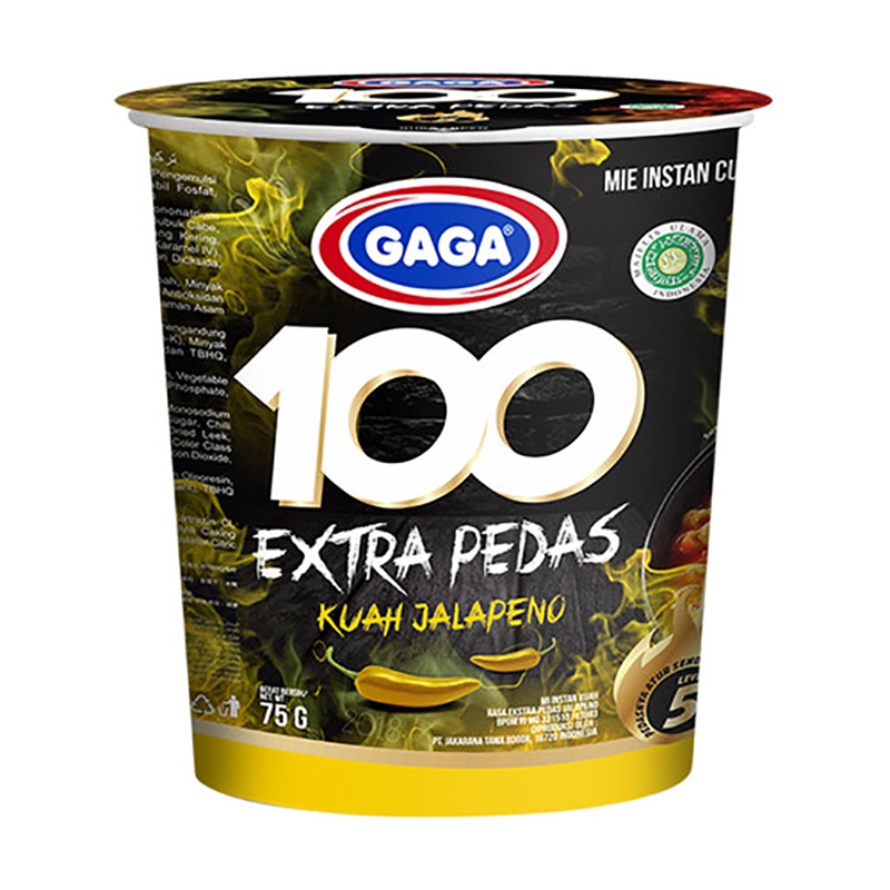 

GAGA 100 Extra Pedas Mie Instan Cup Kuah Jalapeno 75 g