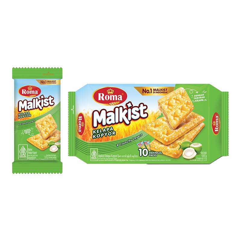 

Roma Malkist Kelapa Kopyor 10 x 12,5 g