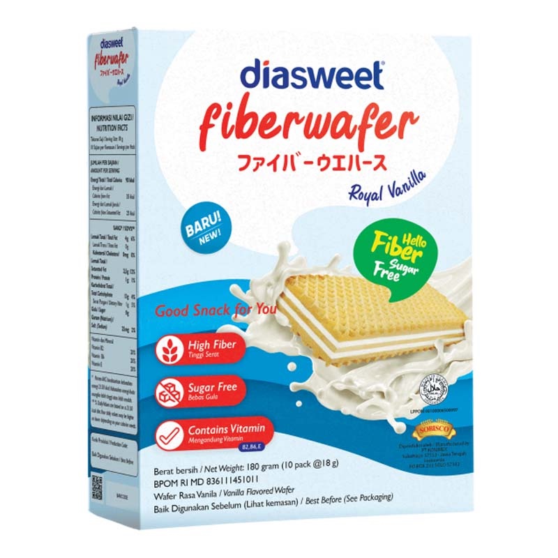 

Diasweet Fiberwafer Wafer Royal Vanilla 180 g