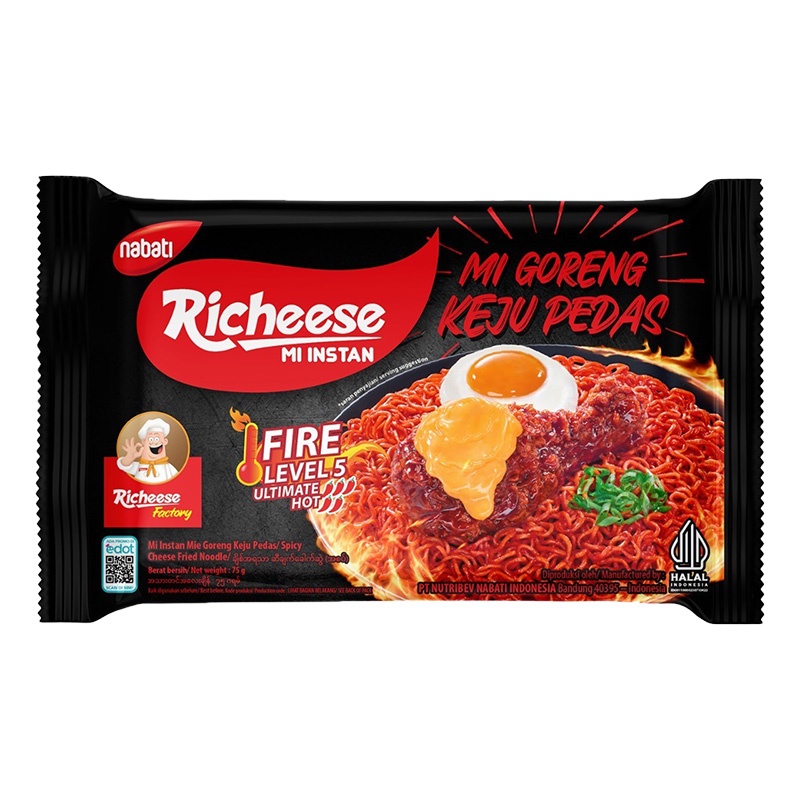 

nabati Richeese Mi Goreng Instan Keju Pedas Level 5 75 g