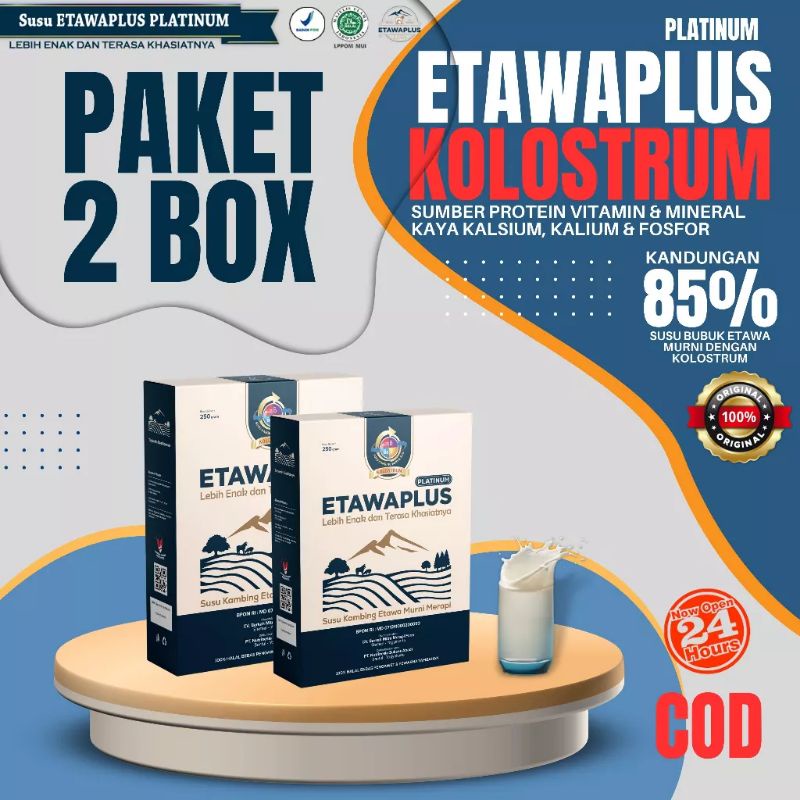 

Etawaplus Platinum / Etawaku Platinum Untuk Obat Pernafasan / Susu Kambing / Susu Etawa Paket 2 box