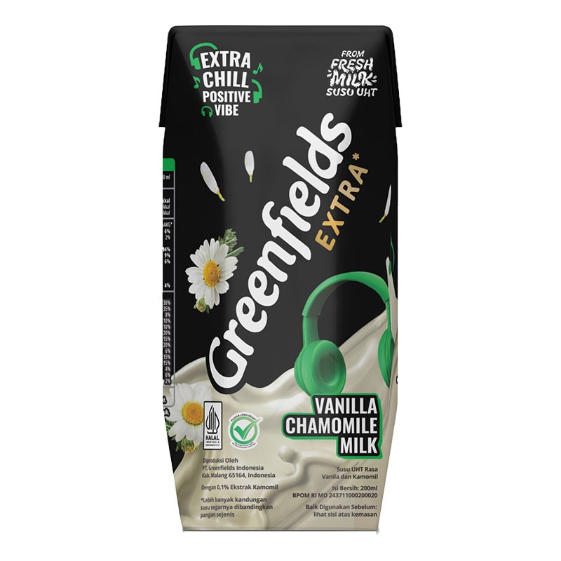 

Greenfields Extra Chill Susu UHT Vanilla Chamomile Milk 200 ml