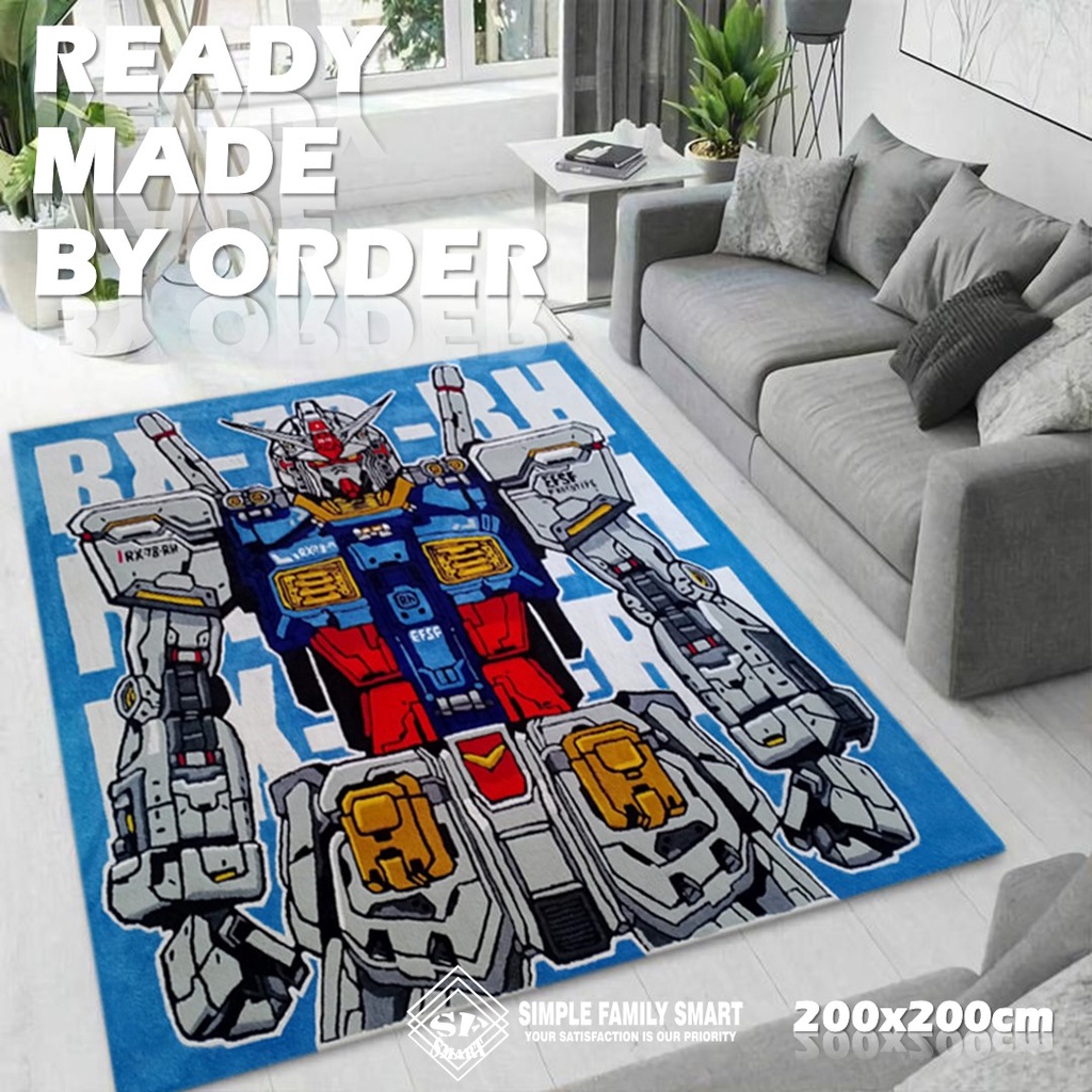 Custom Karpet Handmade Rug Gundam klasik bahan Acrylic wool