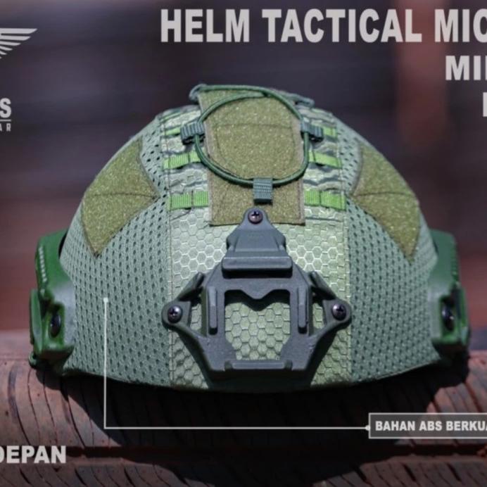 Helm Tactical Mich 2001 Cover Hijau Army
