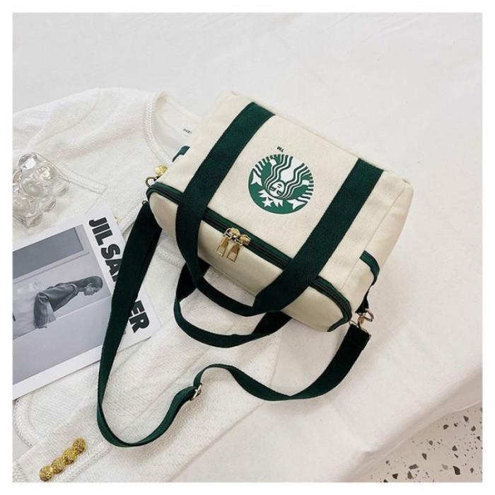 Starbucks Bento Bag Sling Tas Bekal Kota Makan Import Canvas Premium