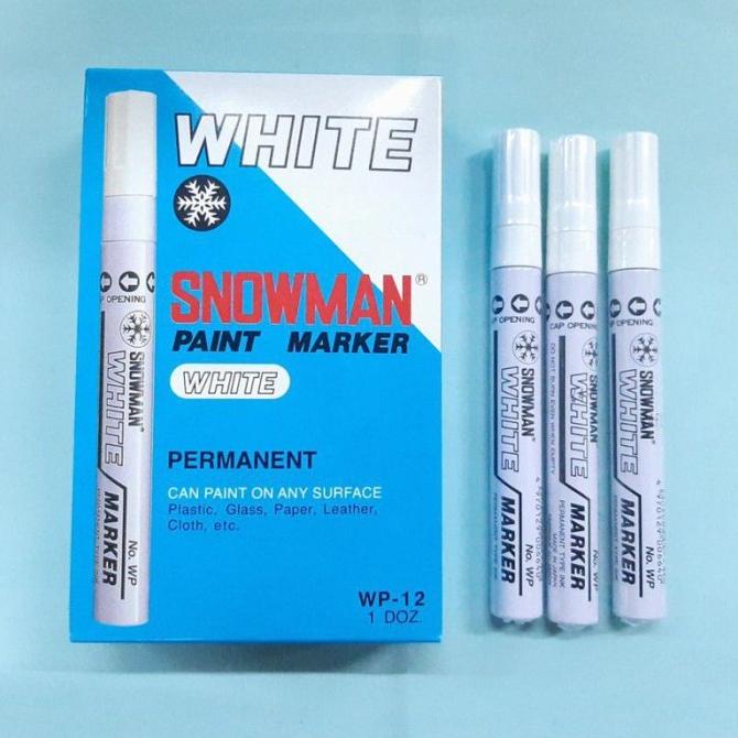 

Spidol snowman paint marker white putih permanen WD-12