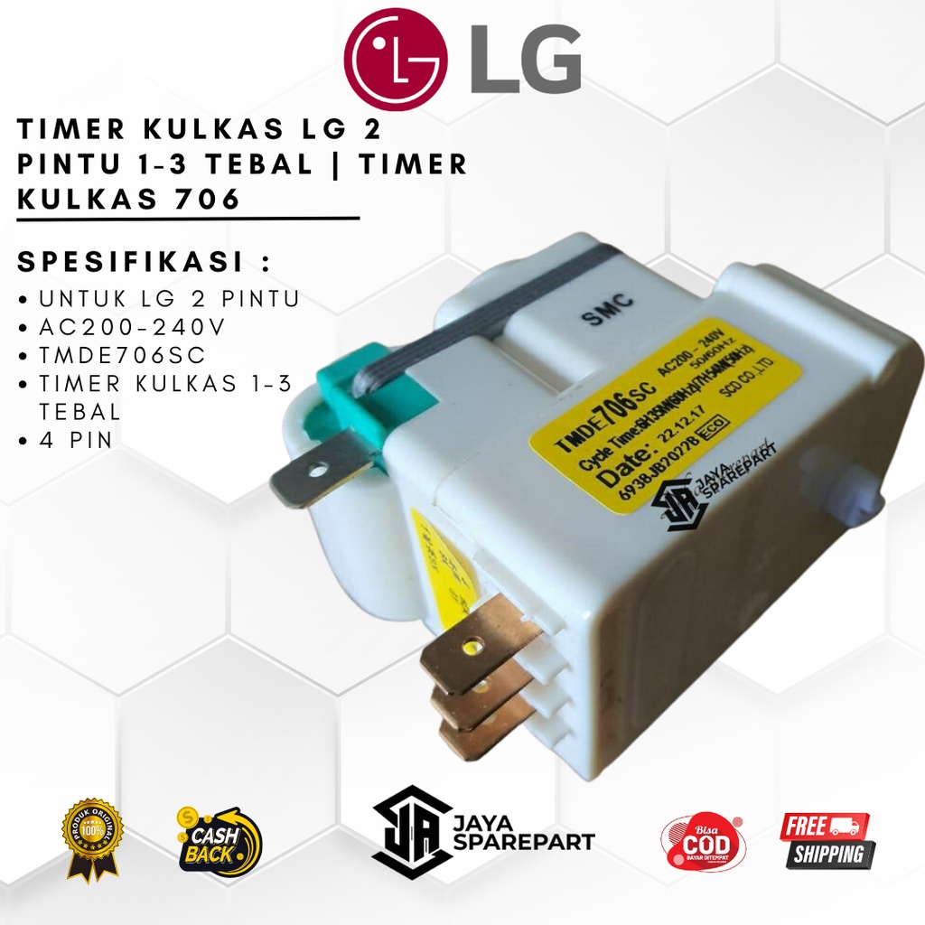 TIMER KULKAS LG 2 PINTU 706 - TIMER KULKAS KULKAS 1-3 TEBAL - TIMER KULKAS DEFROST 706 SC 1 - TMDE70