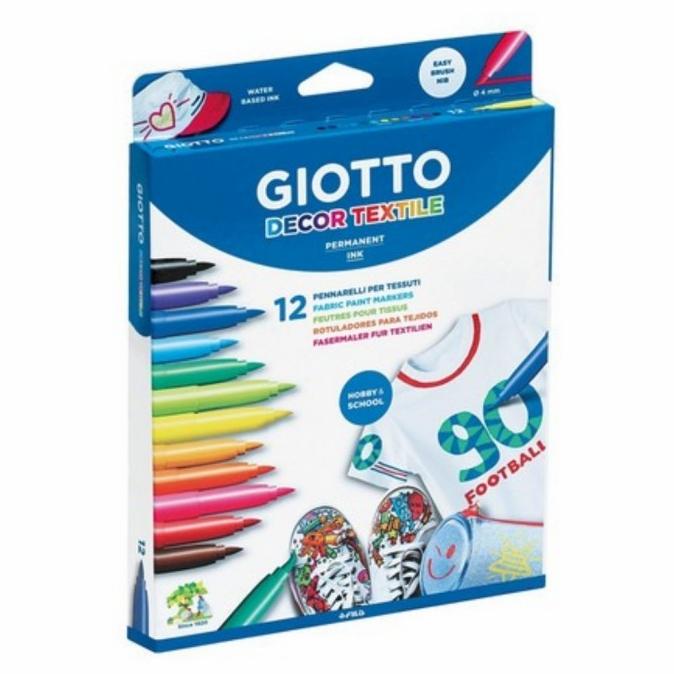 

Spidol Kain Permanen Giotto Decor Textile 12 Marker Kanvas Baju Sepatu