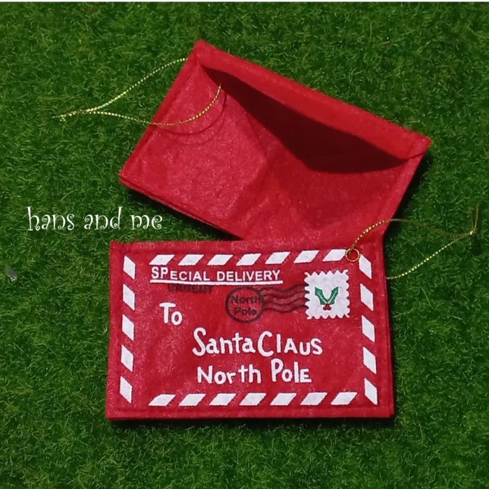 Spesial Hiasan Natal - Amplop Natal Flanel - Gantungan Pohon Natal Natal