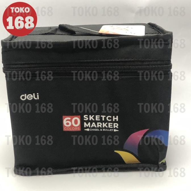 

DELI Color Marker /Spidol Warna Dengan Tas 60 Warna 70806-60 (SET)